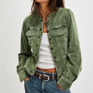 Free People Olive Utility Jacket